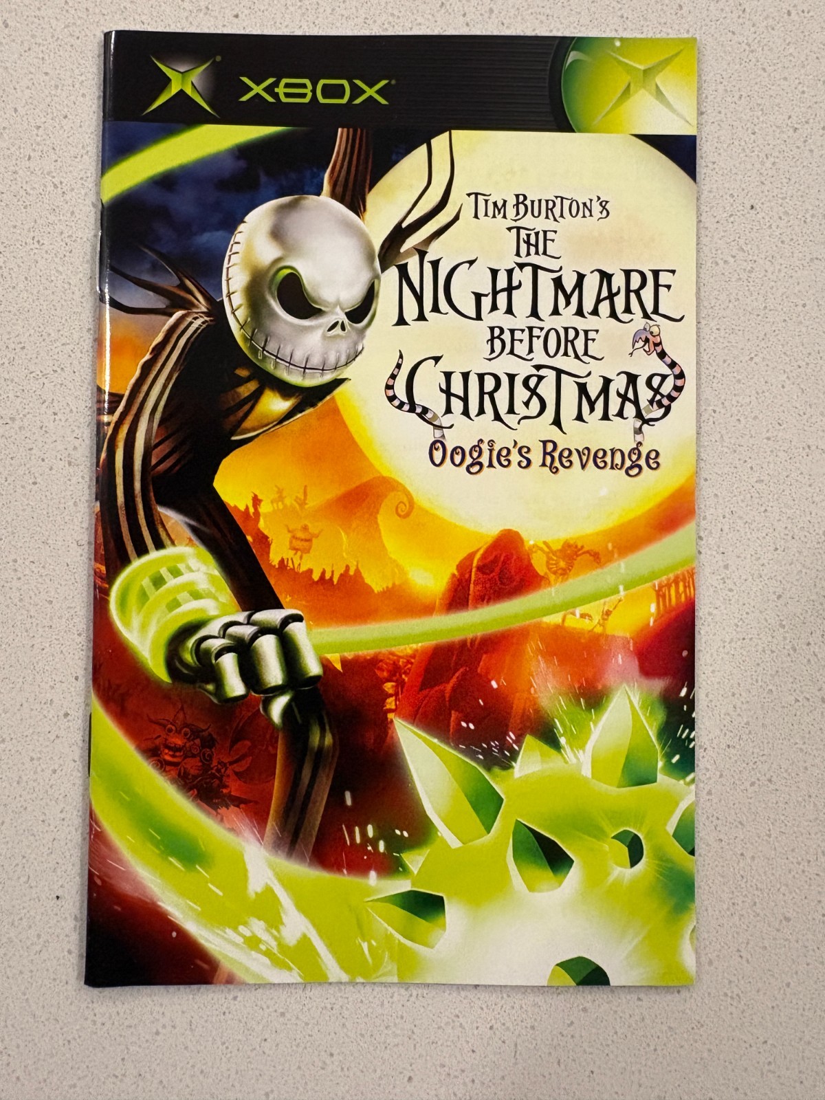 NIGHTMARE BEFORE CHRISTMAS OOGIES REVENGE - XBOX - INSTRUCTION MANUAL AUTHENTIC