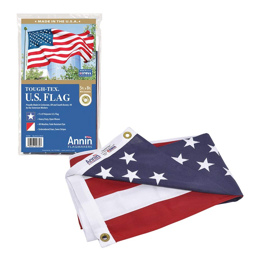 Annin Flagmakers 2730 ToughTex American Flag, Made in USA, 5 x 8 Feet, Polyester