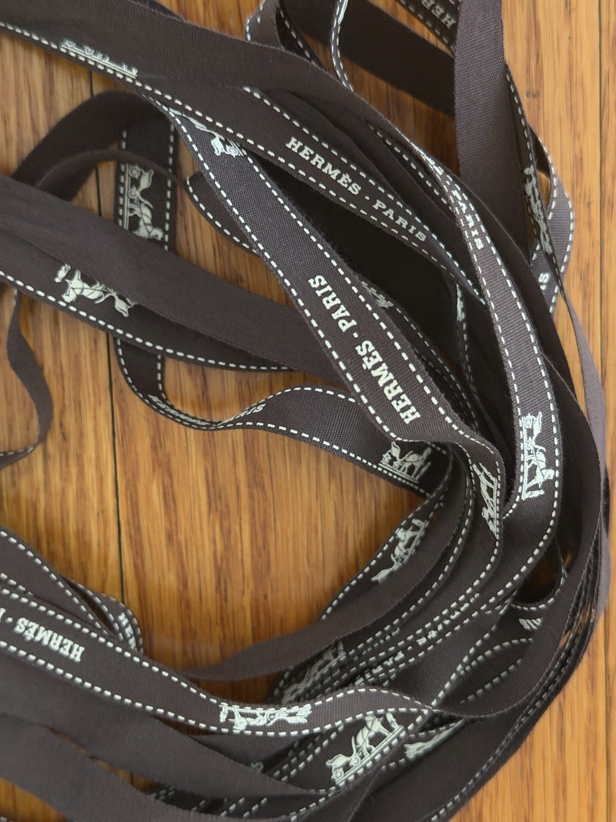 Hermes Authentic Classic Brown Ribbon New