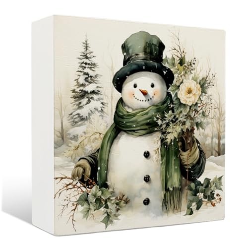 Winter Snowman Wooden Sign - Snowman Winter 5 x 1.2 x 5 inches Snowman-08