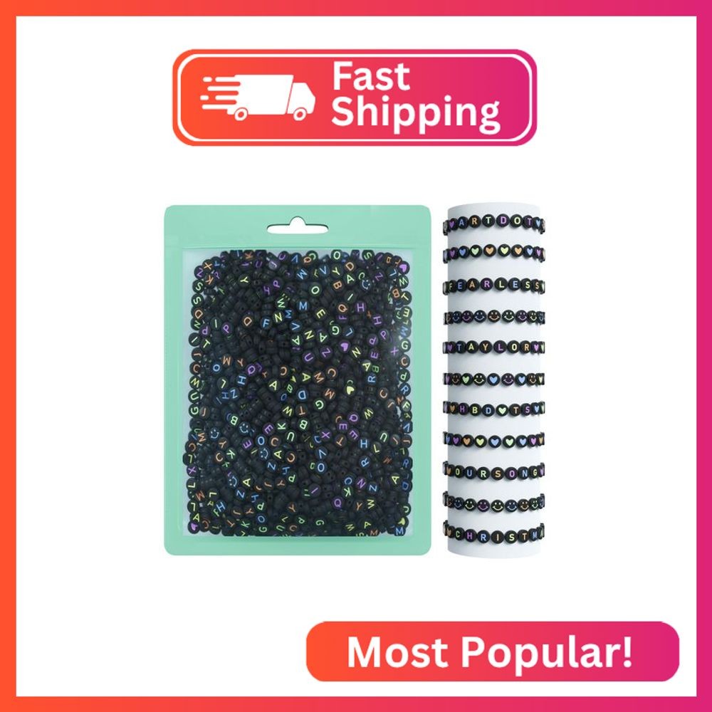 ARTDOT 800 Pieces Assortment Letter Beads for Friendship Bracelets Making Kit, 2