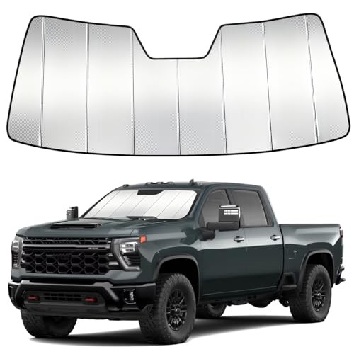 Windshield Sun Shade Custom Fit Accordion Folding for Dodge Ram 1500 2019-2025