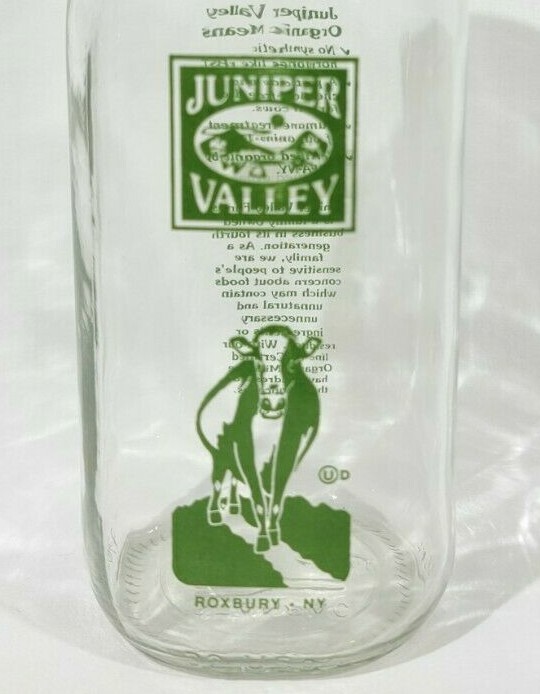 Juniper Valley Organic Milk Bottle 32 oz Roxbury, New York 1qt