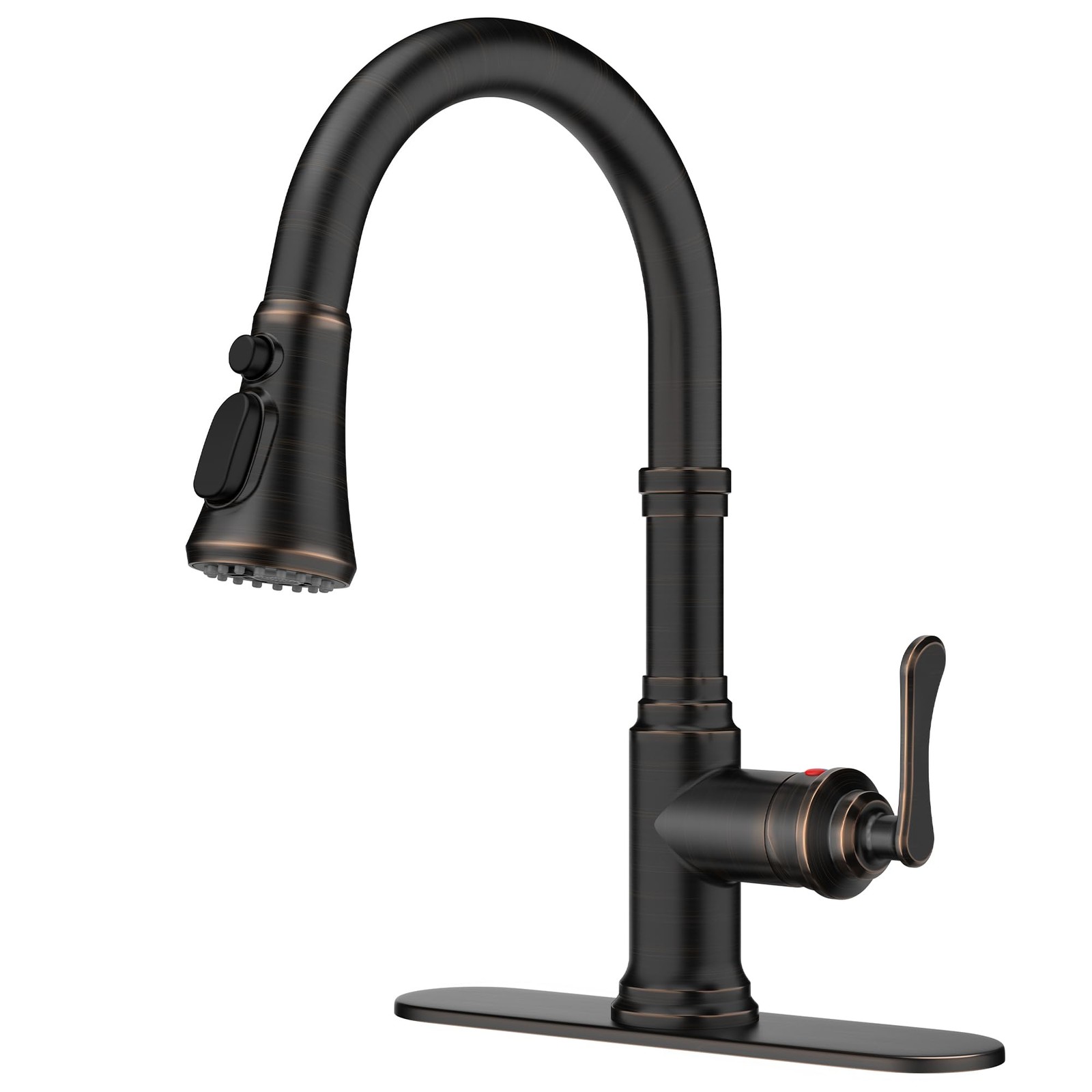 Antique Kitchen Faucets with Pull Down Sprayer Oil Rubbed Brown, 3 in 1 Stain...