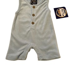 Emma Jean blue Terry Shortall Romper spring 6M boy infant Unisex pastel