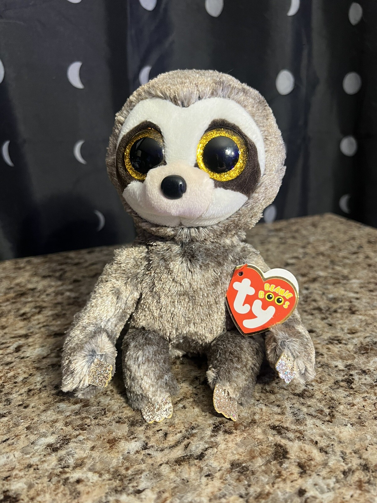 Ty Dangler The Sloth Beanie Baby Babies With Tags Glitter Gold Eyes