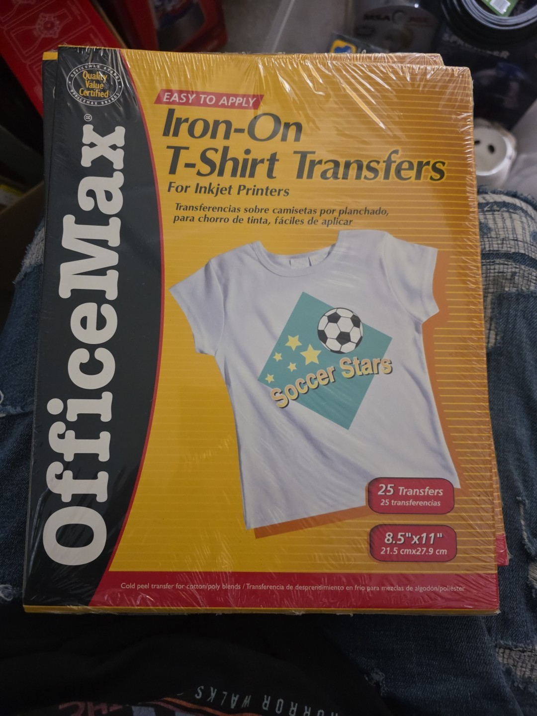  Iron-On T-Shirt 25 Heat Transfer Sheets 8 1/2" x 11" for Inkjet Printers
