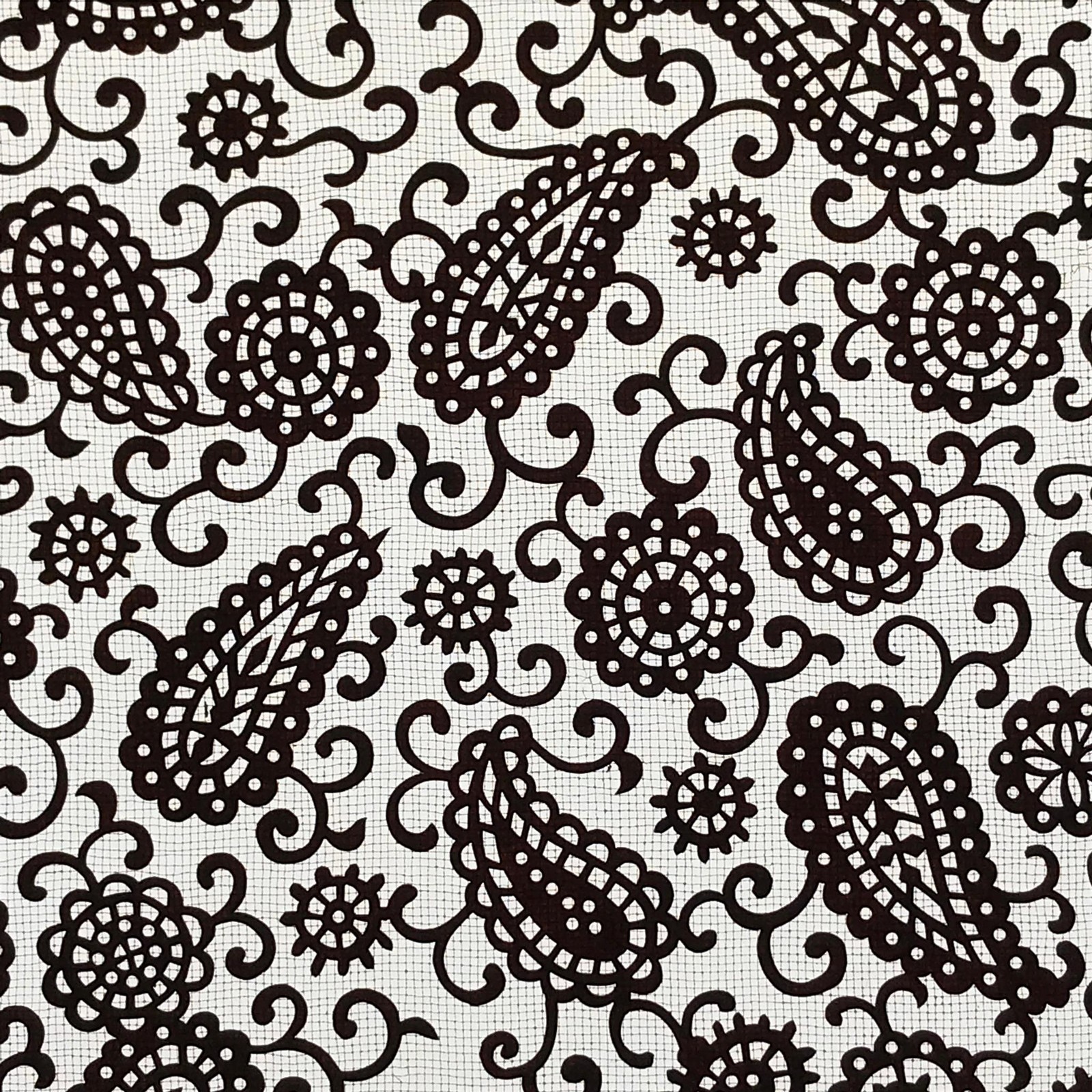 Antique Japanese Katagami Kimono Paper Stencil Katazome Paisley Vines 4Y585