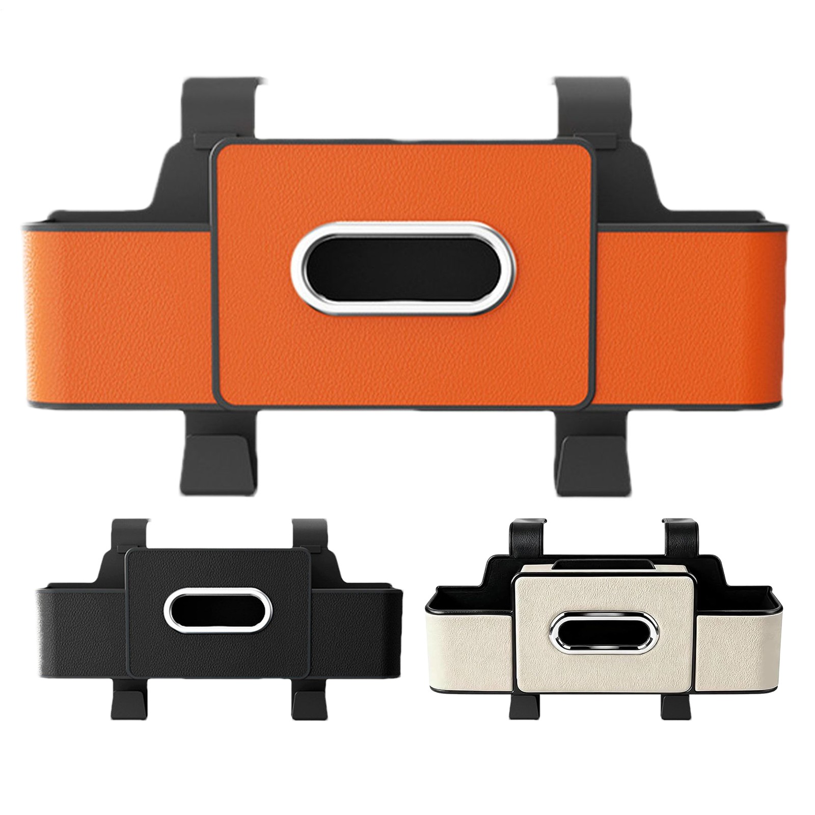 Car Seat Back Organizer with Cup Holder and Tissue Box Headrest Hanging Storage