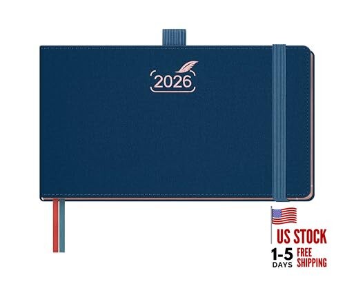  Pocket Planner 2026 Weekly Pocket 6.5" x 3.75" Prussian blue Jan - Dec 2026