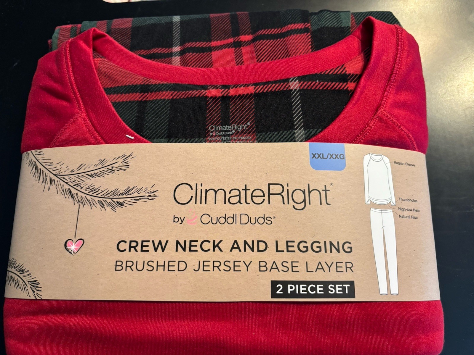 New Woman's Climate Right By Cuddl Duds Crew Neck And Leggings 2pc Set XXL 22-24