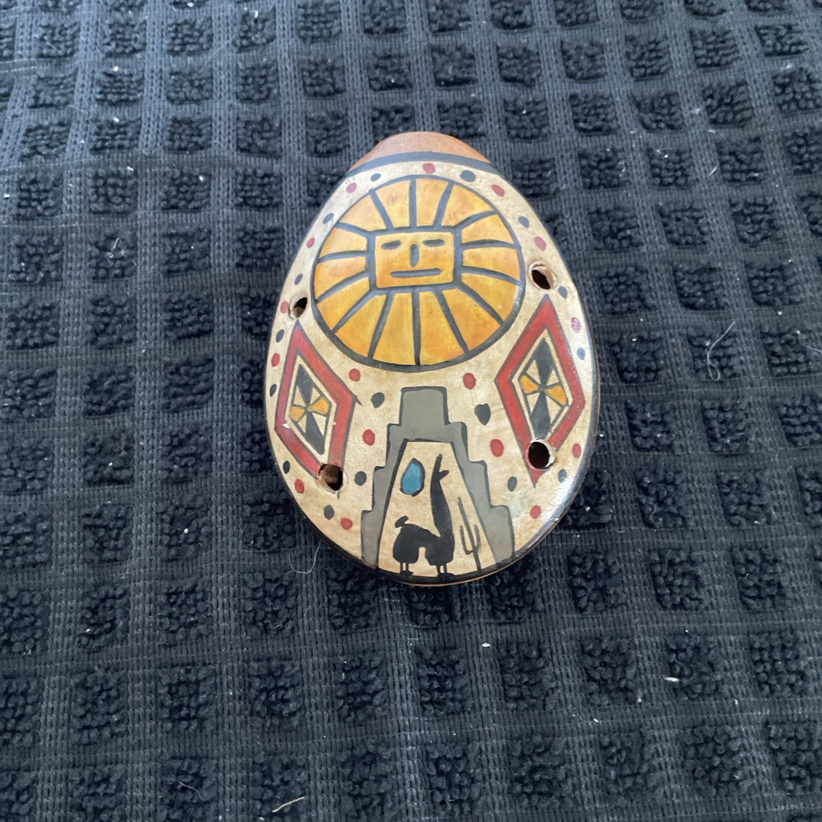 Hand Crafted Pottery 8 Hole Ocarina Flute Cusco Peru