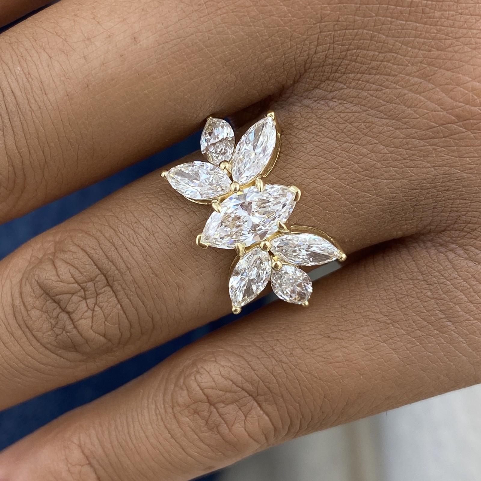 14K Yellow Gold Ring Labcreated Diamond 3.3ct TCW F/VS1