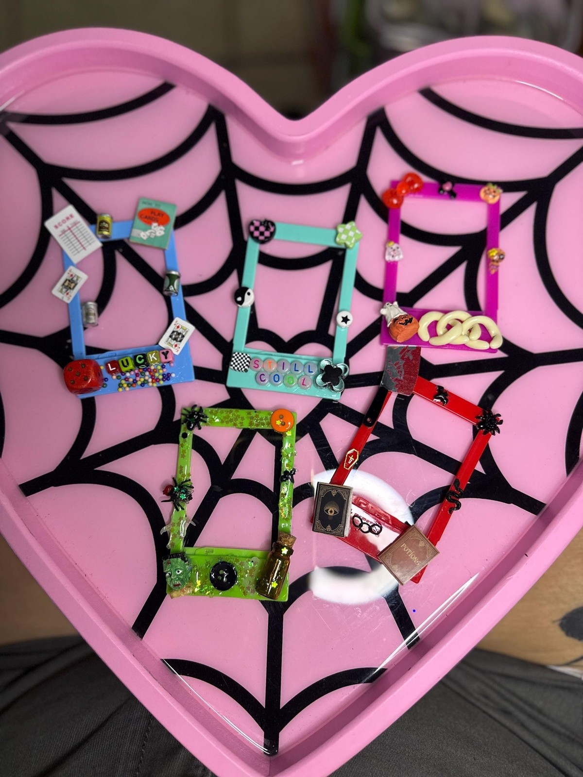 Handmade Resin Polaroid Mini Frame: Spooky Kawaii Photo Decor