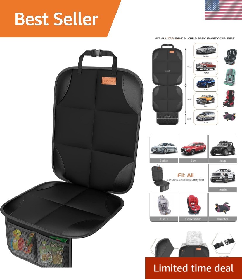 Thick Padding Car Seat Protector with Mesh Pockets - Perfect for Families & Pets