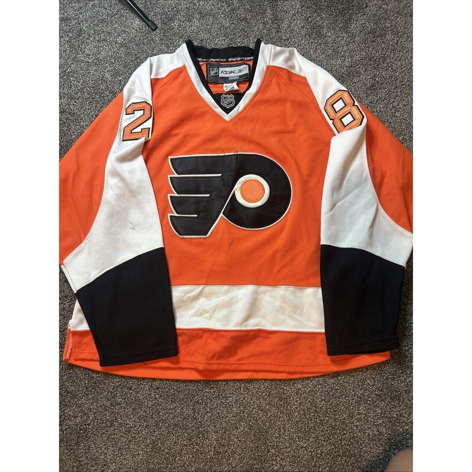 Philadelphia Flyers Claude Giroux #28 Reebok CCM NHL Hockey Jersey Sz 50