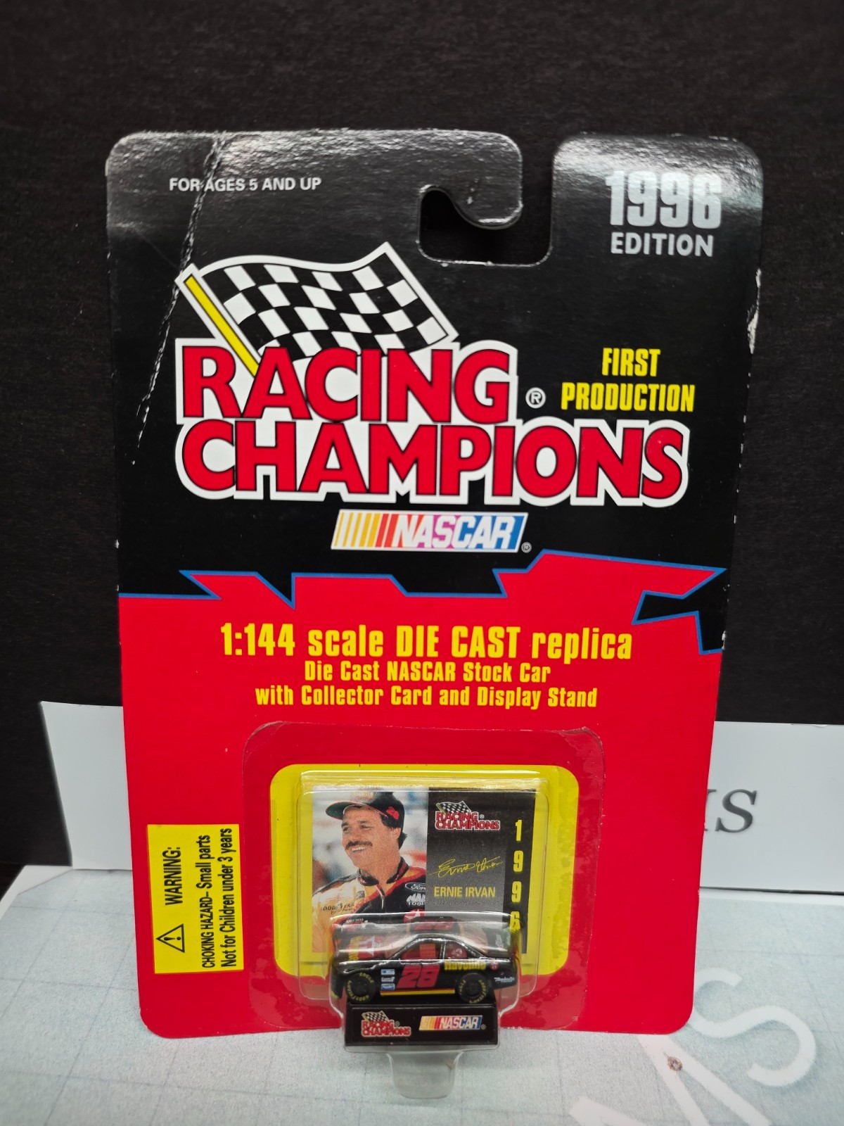 1:144 #28 ERNIE IRVAN TEXACO HAVOLINE FORD THUNDERBIRD RACING CHAMPIONS 1996 1ST