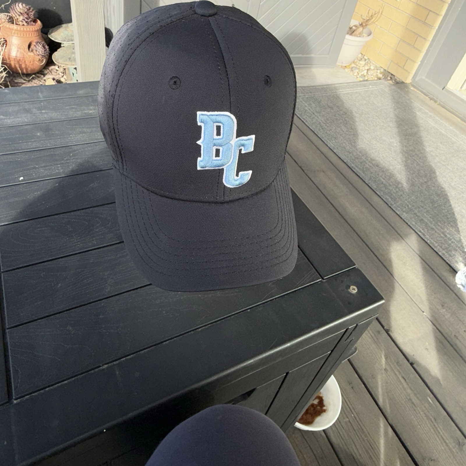BC light blue  letters w/white on Dark Navy vents Hap Cap Size XS The Game EUC