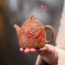 200ml Yixing Purple Clay Handcarved Dragon Qin Quan Tea Pot Tea Making Kettle