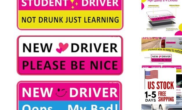 Student Driver Magnet for Car, 3pcs Funny New Driver Magnet Sticker for Car, 