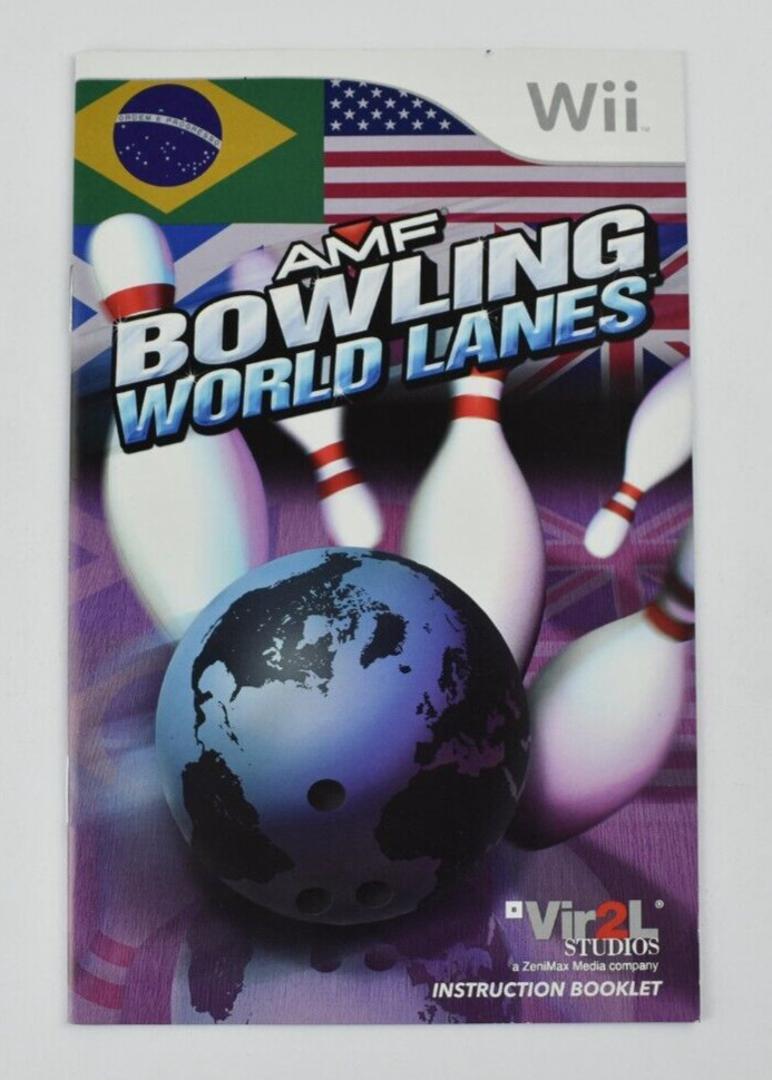 AMF Bowling: World Lanes (Nintendo Wii, 2008) Authentic Instruction Manual Only