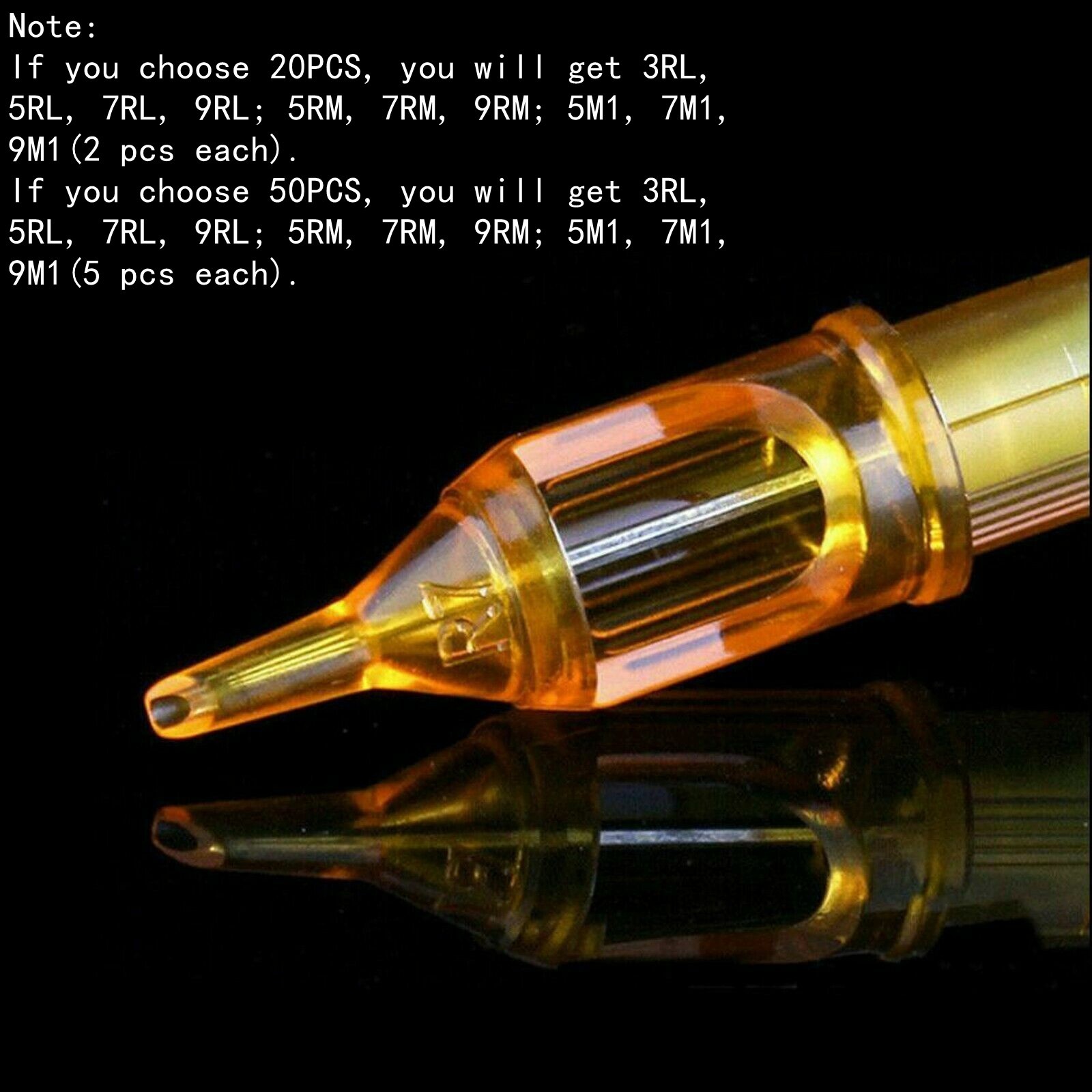 50Pcs Mixed Professional Sterile Disposable Tattoo Needle Cartridges RL RM M1