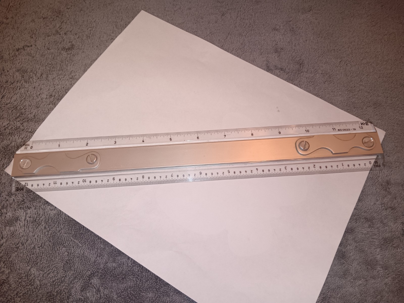 K & E KEUFFEL & ESSER FULL SIZE DRAFTING MACHINE SCALE RULER 12”