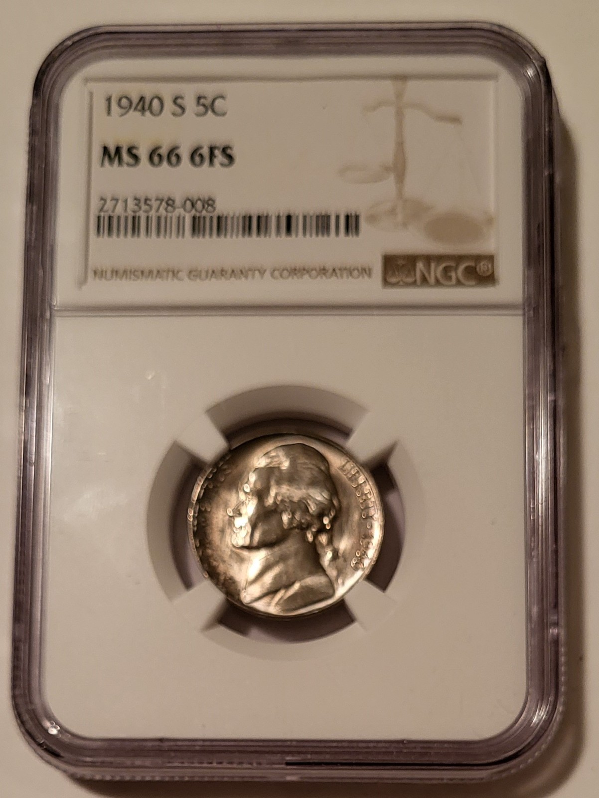 1940 S Jefferson Nickel MS66 6FS NGC
