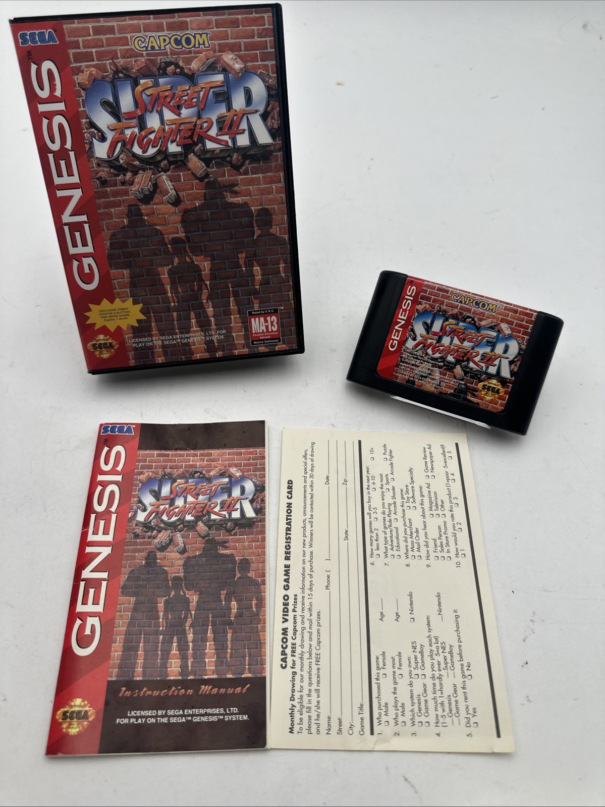Super Street Fighter II (Sega Genesis, 1994) CIB Complete and Tested CLEAN LABEL