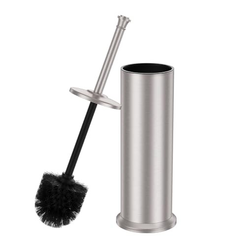 Toilet Brush and Holder，Extra Long Handled Toilet Brush for Stain Nickel
