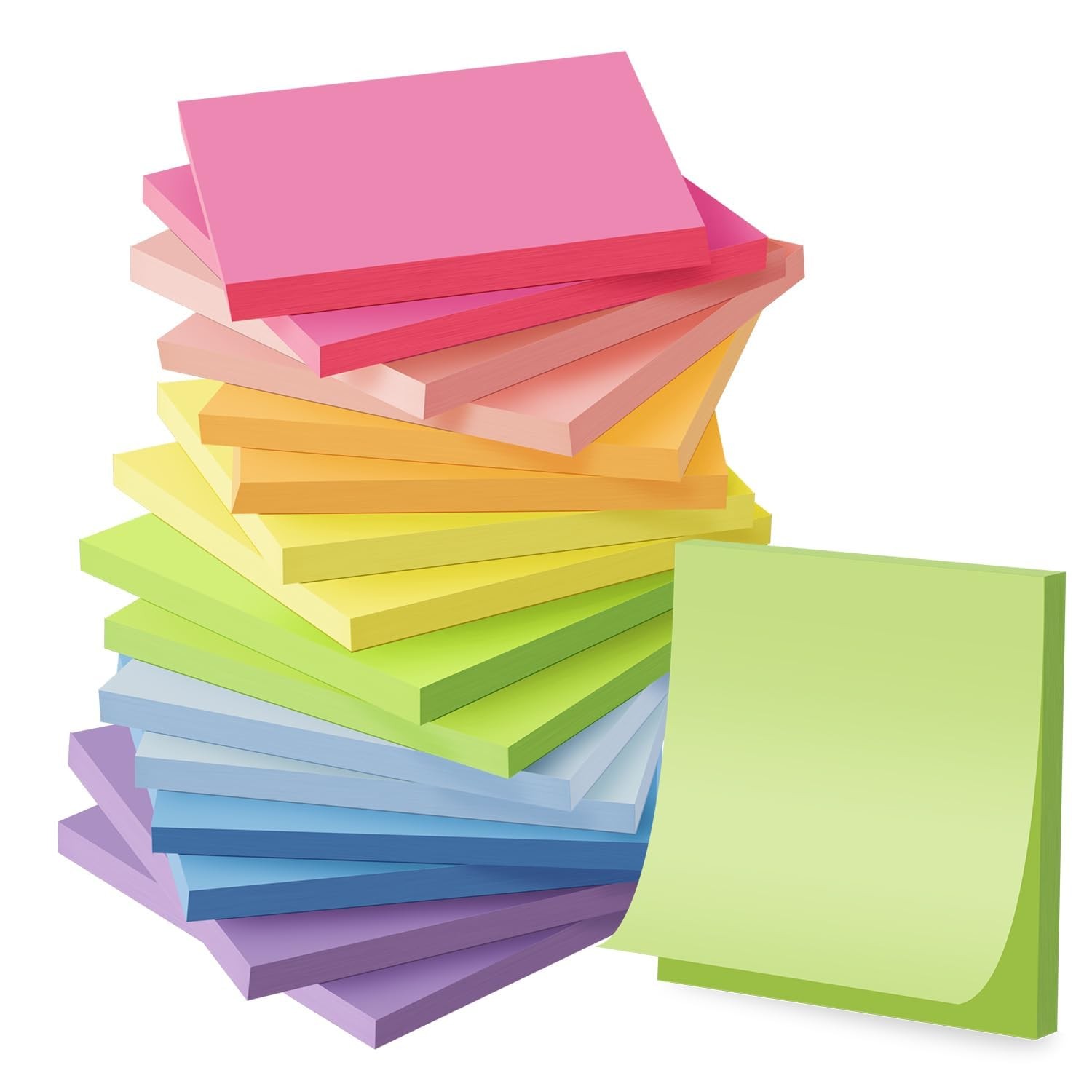 (16 Pack) Sticky Notes 3x3, Self-Stick Pads Bright 3x3 inches, Colors 