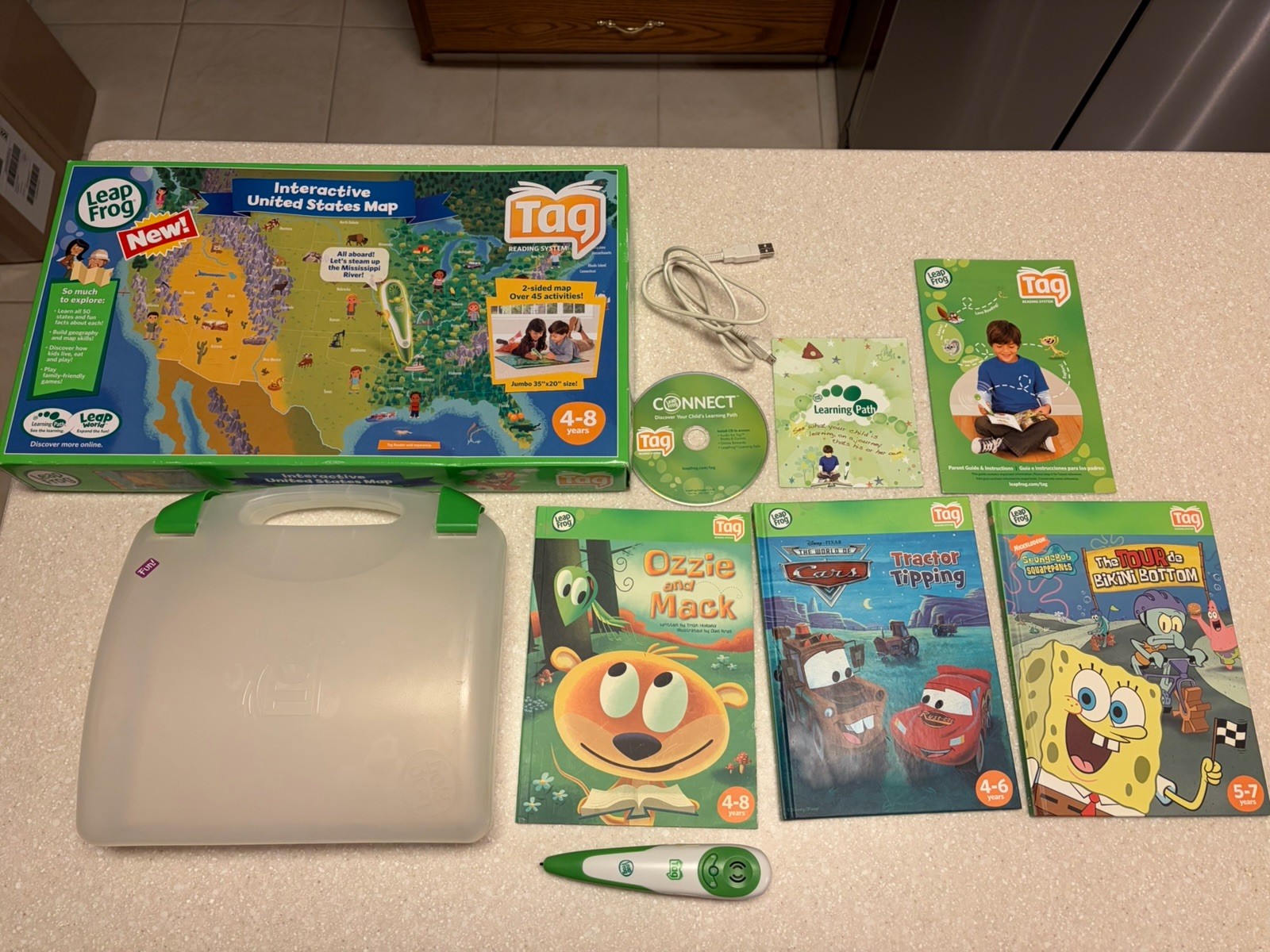 Leap Frog Tag Pen 3 Books Interactive US Map