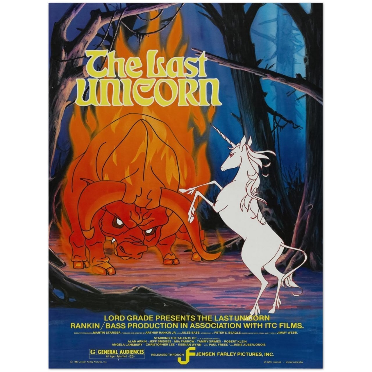 The Last Unicorn 1982 Classic Fantasy Animated Movie Poster