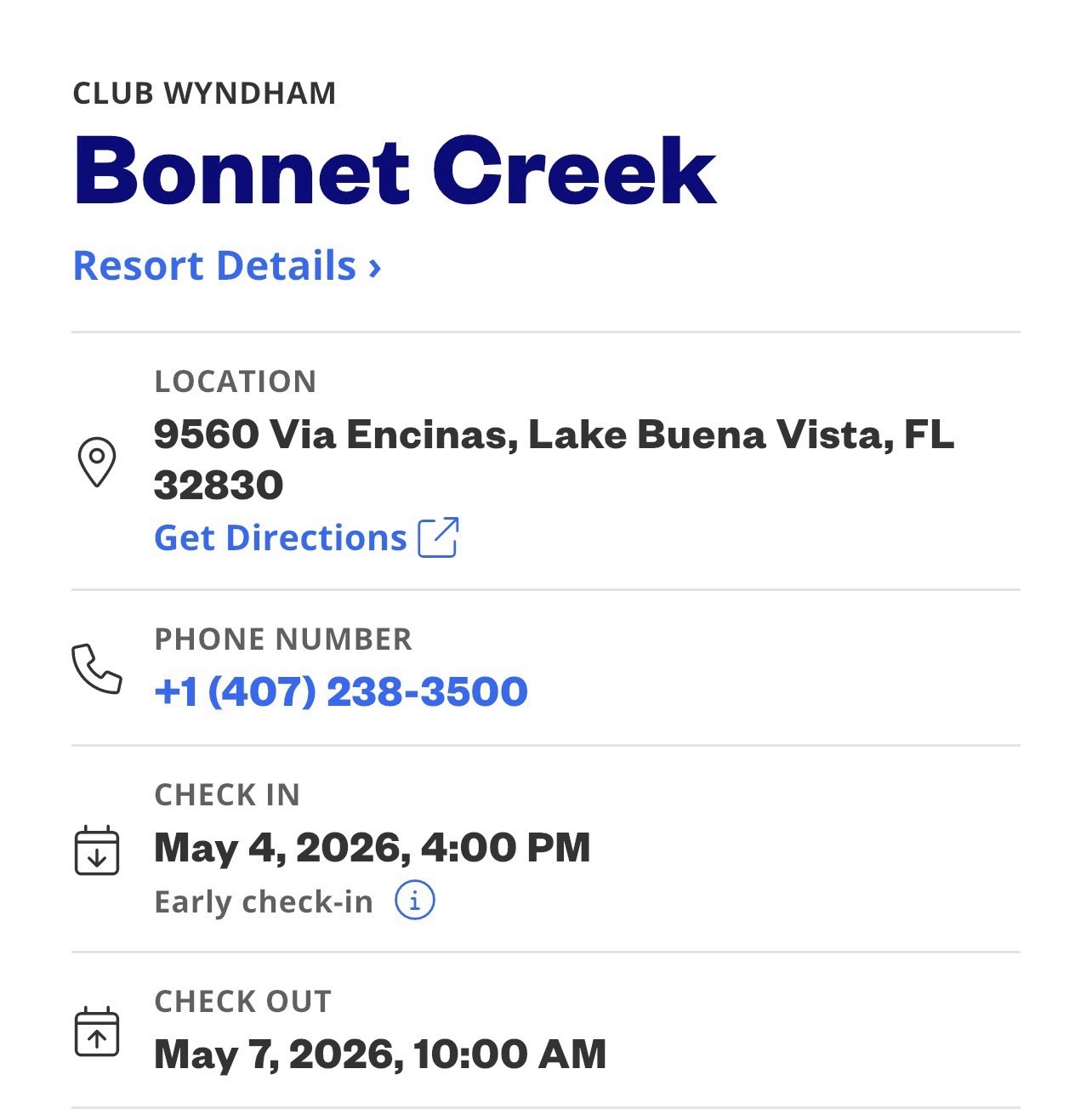 WYNDHAM BONNET CREEK ORLANDO 3 Bd DELUXE 3 Night  5/4 - 5/7 2026 DISNEY
