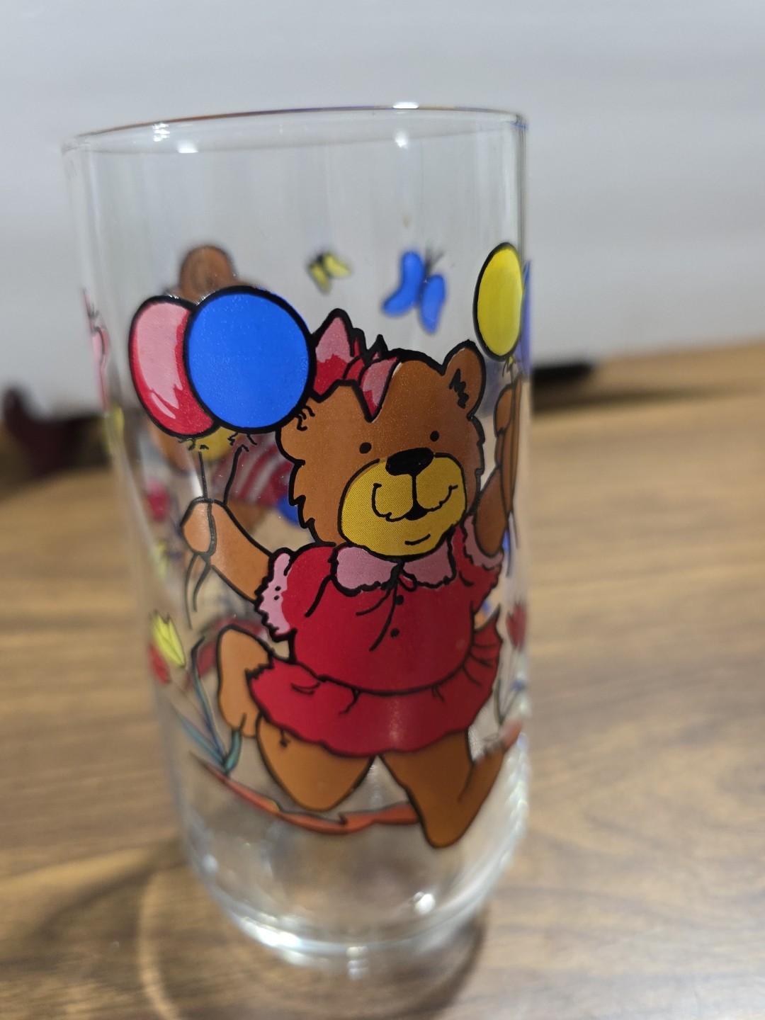  Vintage 80's Teddy Bears Luminarc 16 Ounce Tumbler Drinking Glass