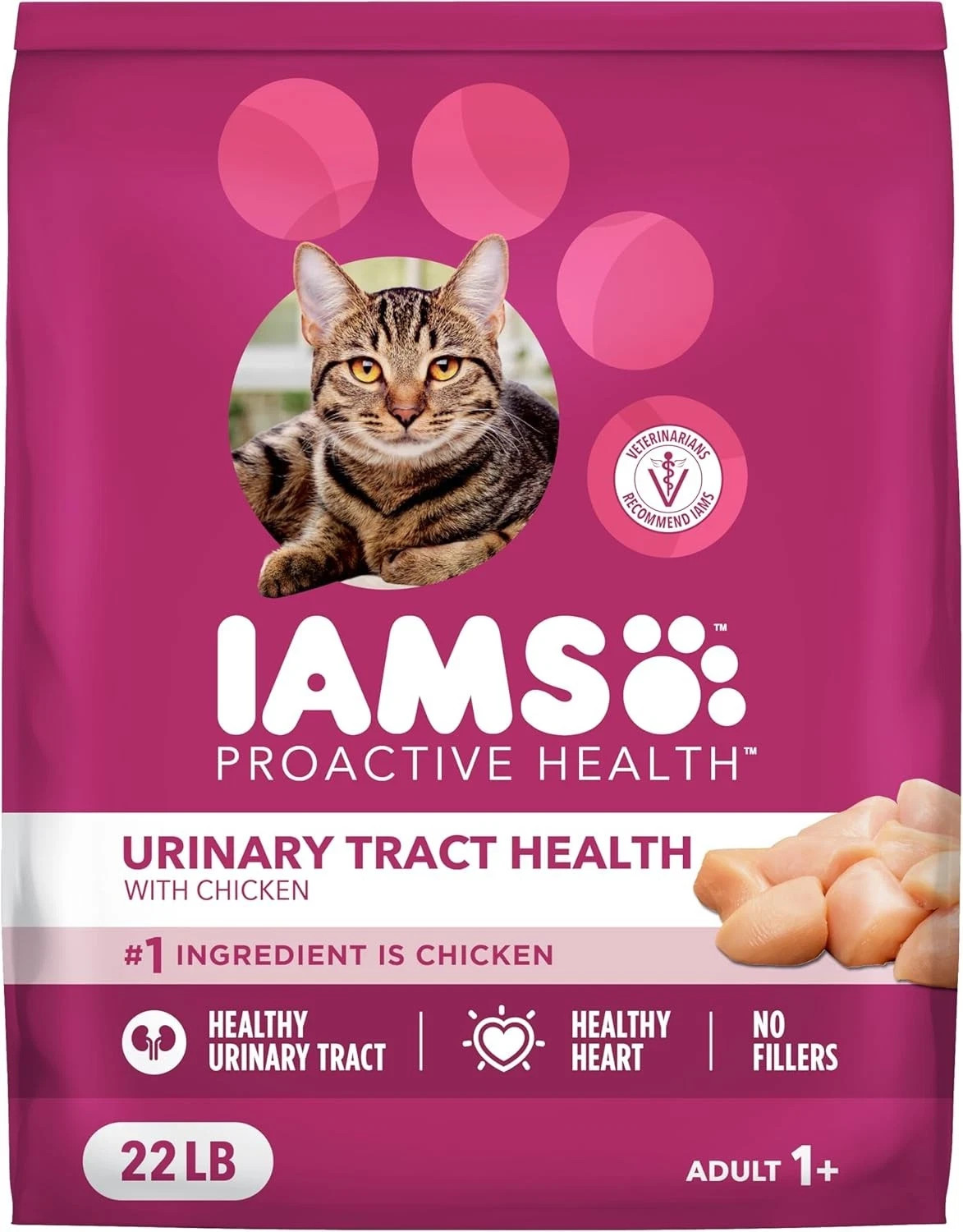 IAMS Proactive Health Adult Urinary Tract Healthy Dry Cat Food with Chicken, 22