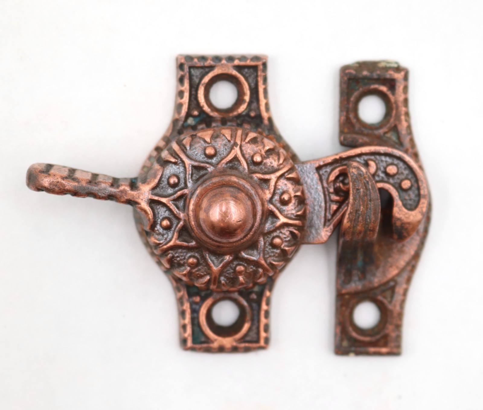 Victorian Copper Washed Cast Iron Window Sash Lock