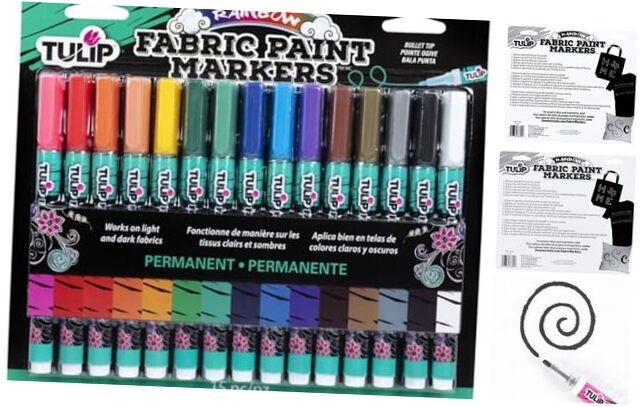 15-Pack Rainbow Paint Markers for Wood Fabric - Permanent Color