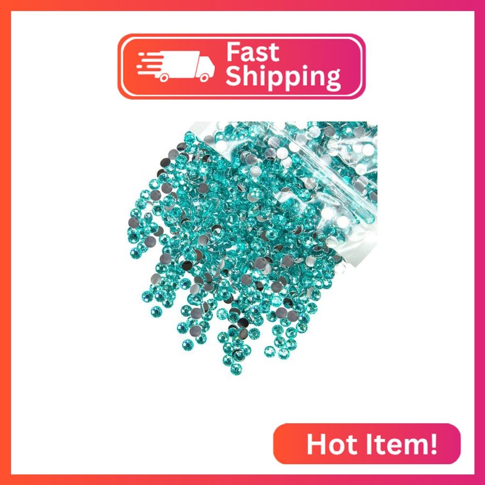 qiipii 5300PCS 3mm Aquamarine Resin Crystal Rhinestones for Crafting Flatback La
