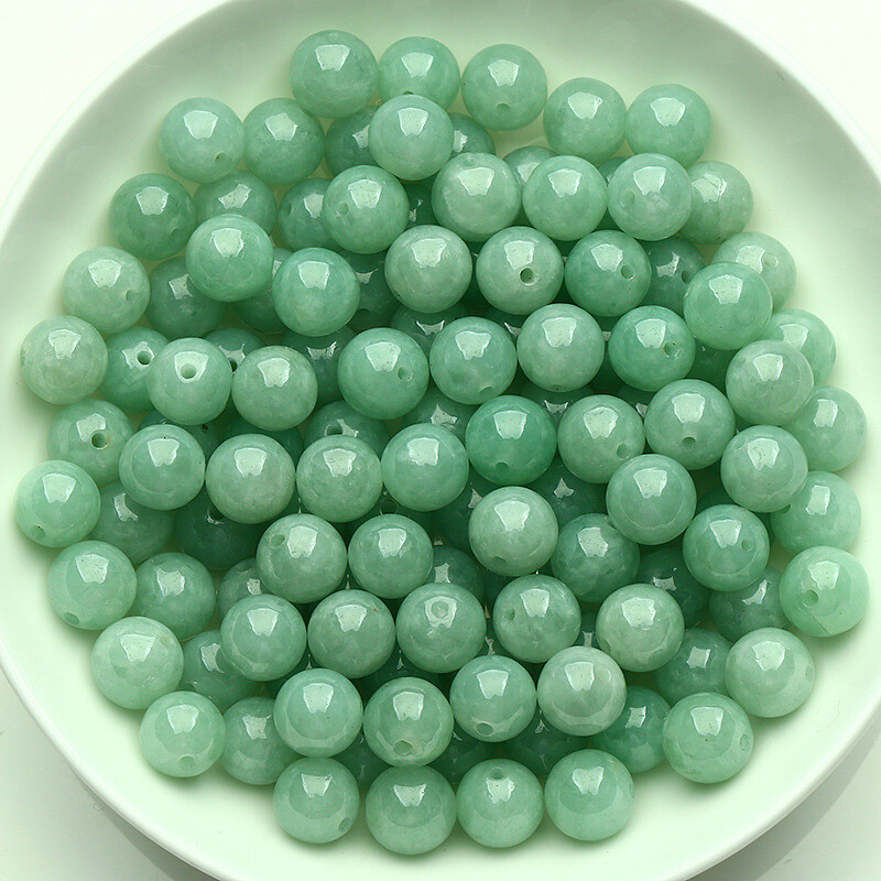 500PCS Natural Green Aventurine Stone Gemstones Hole Round Loose Beads 8mm