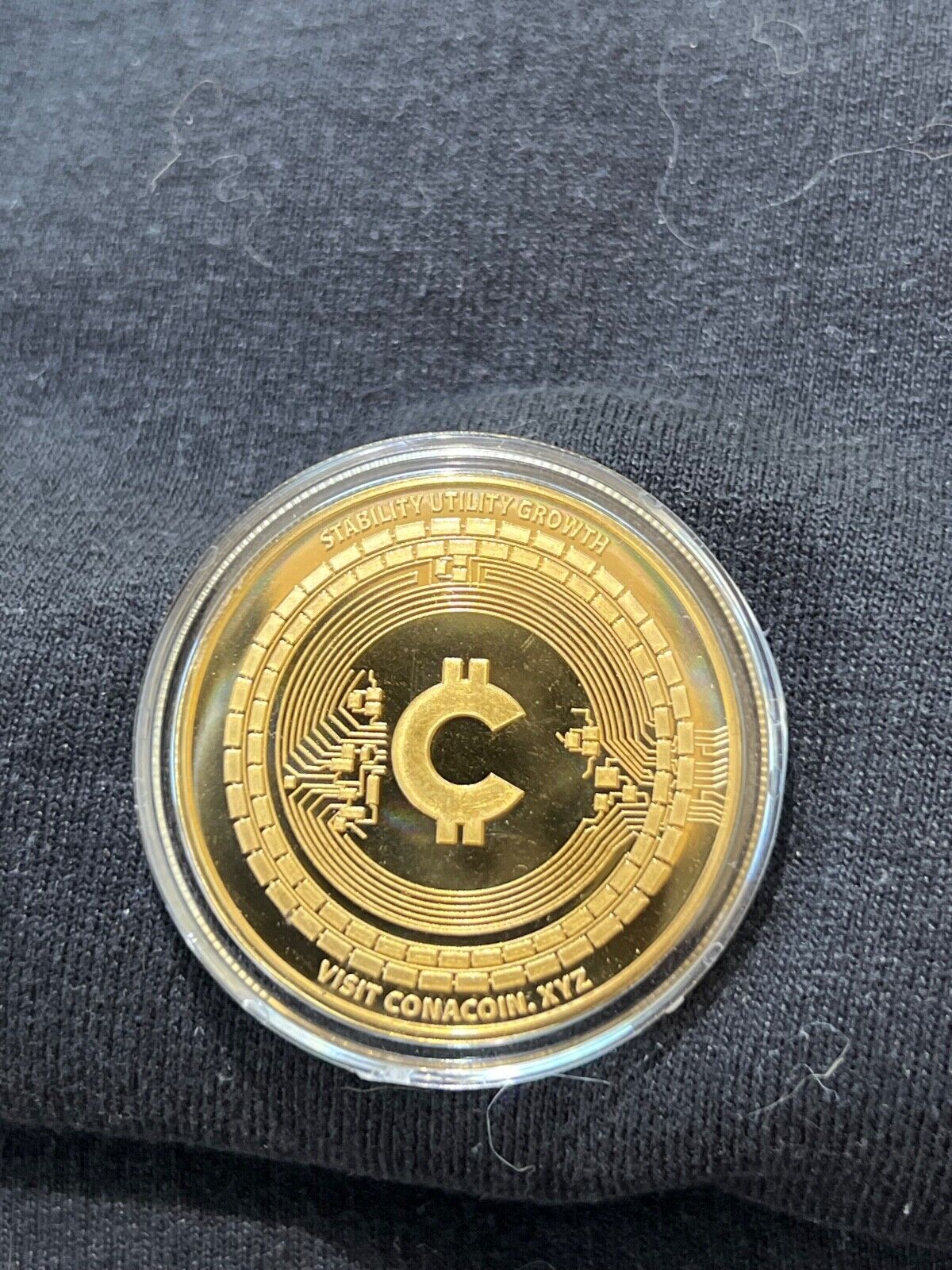 CRYPTO COIN 24K Real Gold GP   1oz  Coin wt. 39mm  Limited Edition  