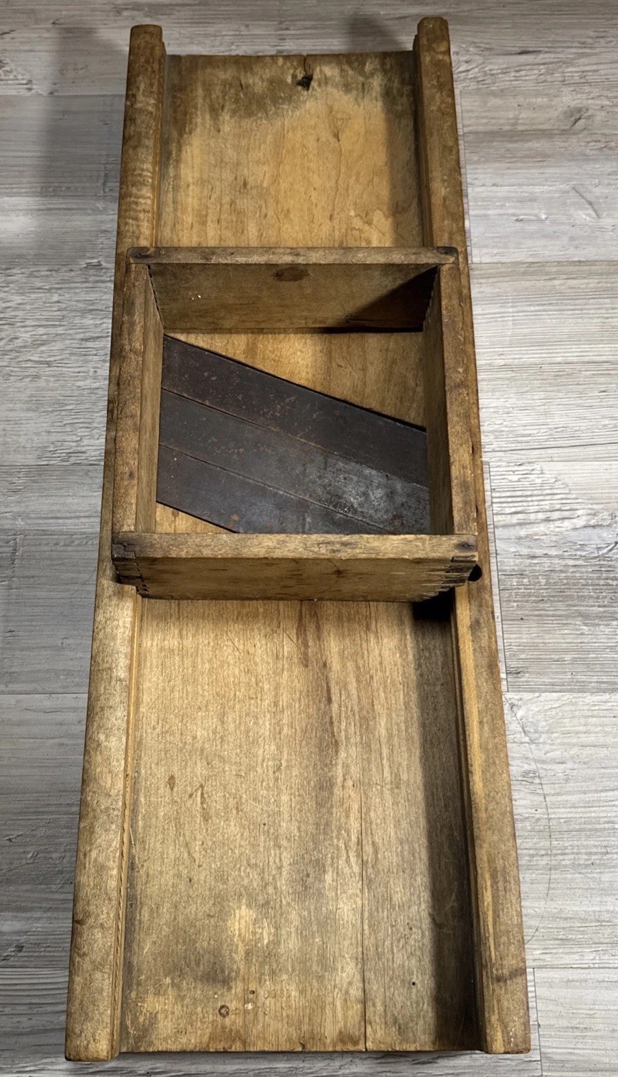 Wooden Cabbage Cutter Slicer Kraut Sauerkraut Mandolin With Guard Antique 25”