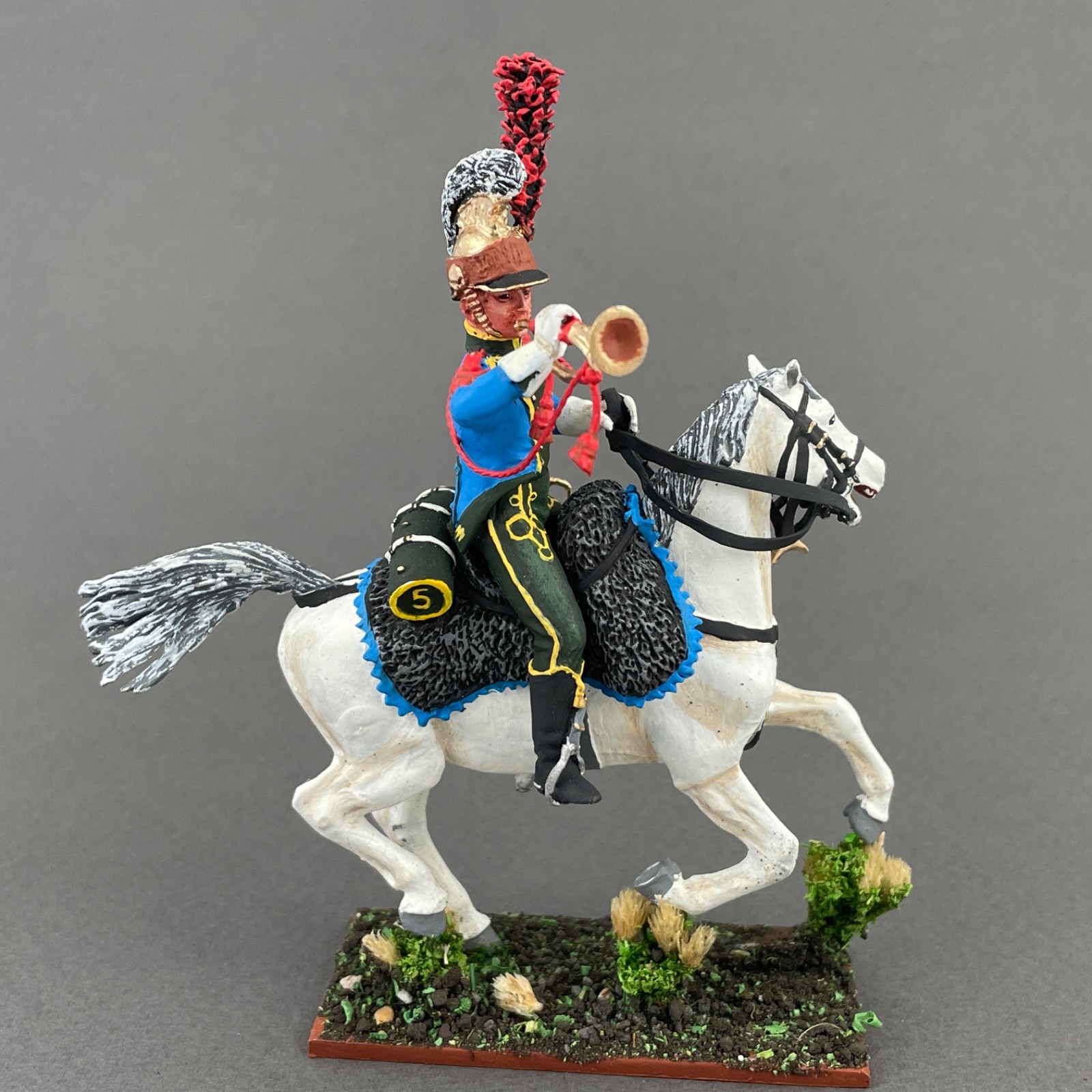 Painted Napoleonic tin toy soldier 1/30, French Chevauleger figure VID SOLDIERS