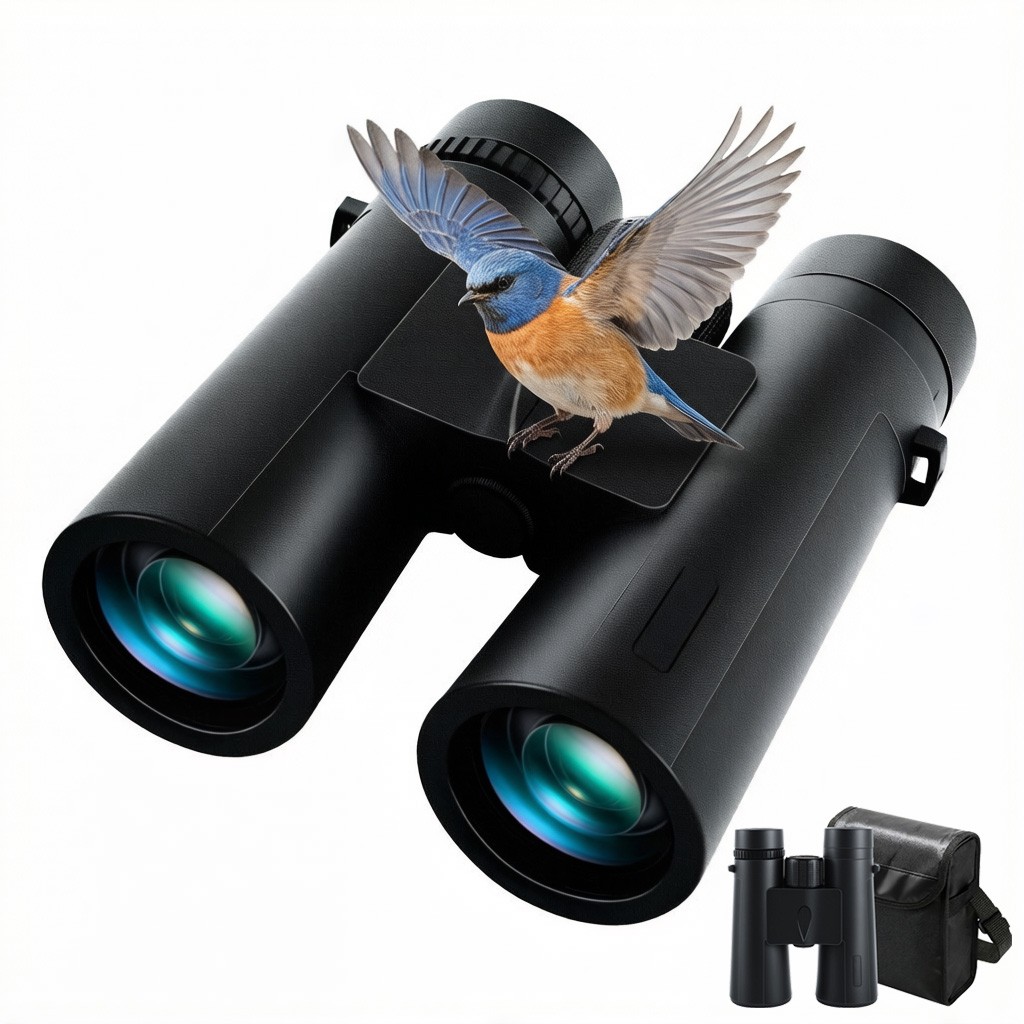12x42 HD Binoculars High Powered 20mm Large View Waterproof for Bird Watching