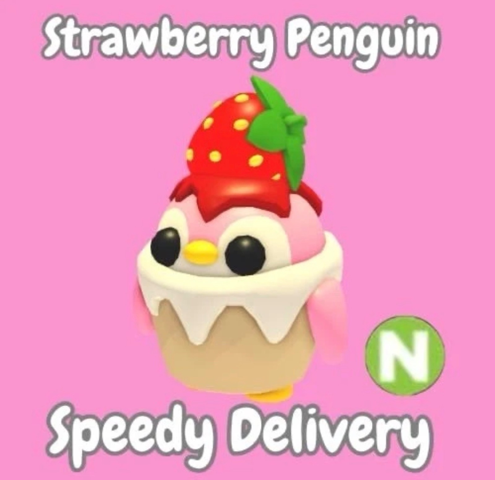 Neon Strawberry Penguin  (Adopt Me)