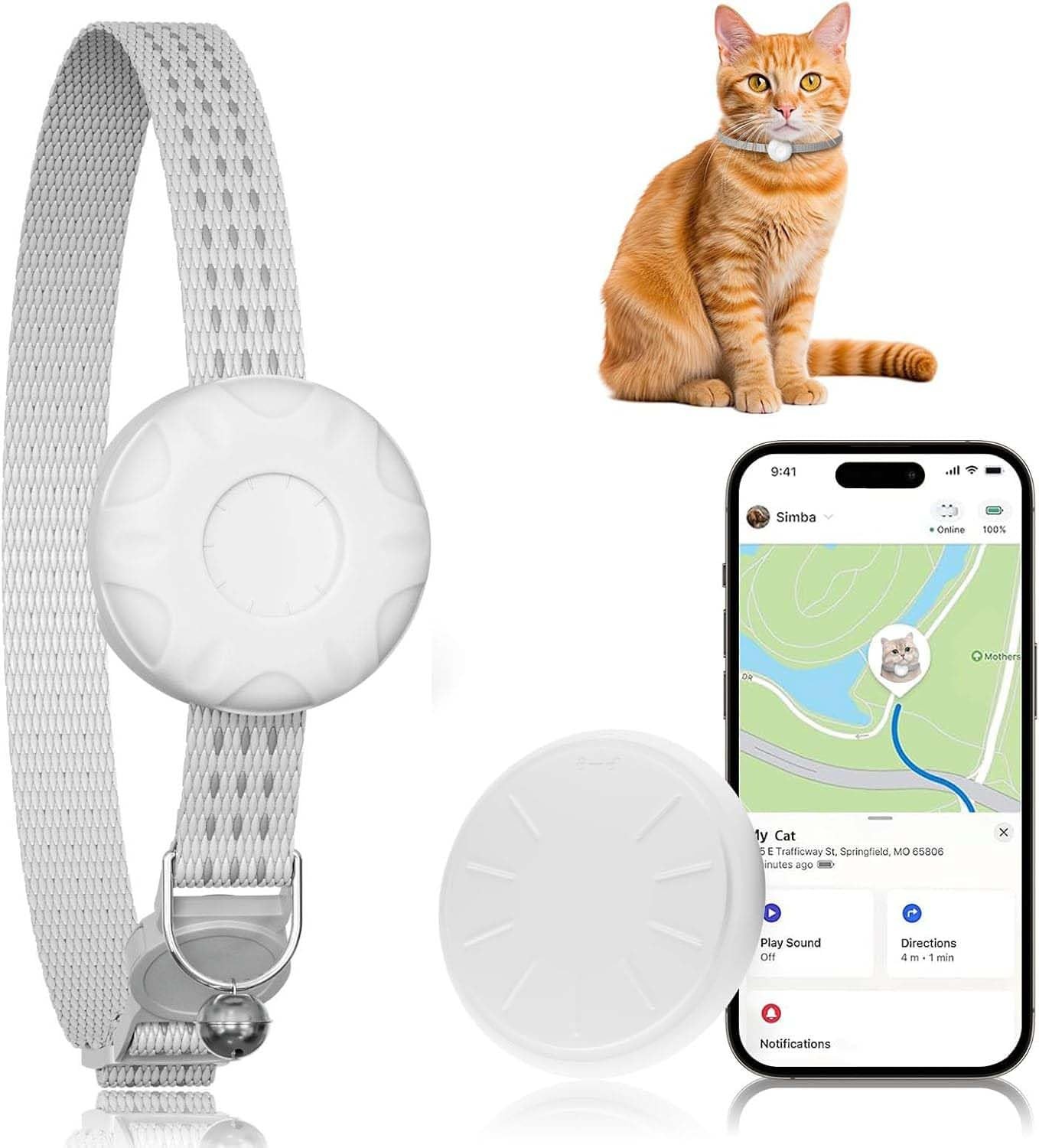 GPS Tracker for Cats, Compatible with Apple Find My App (Only iOS), No Monthl...