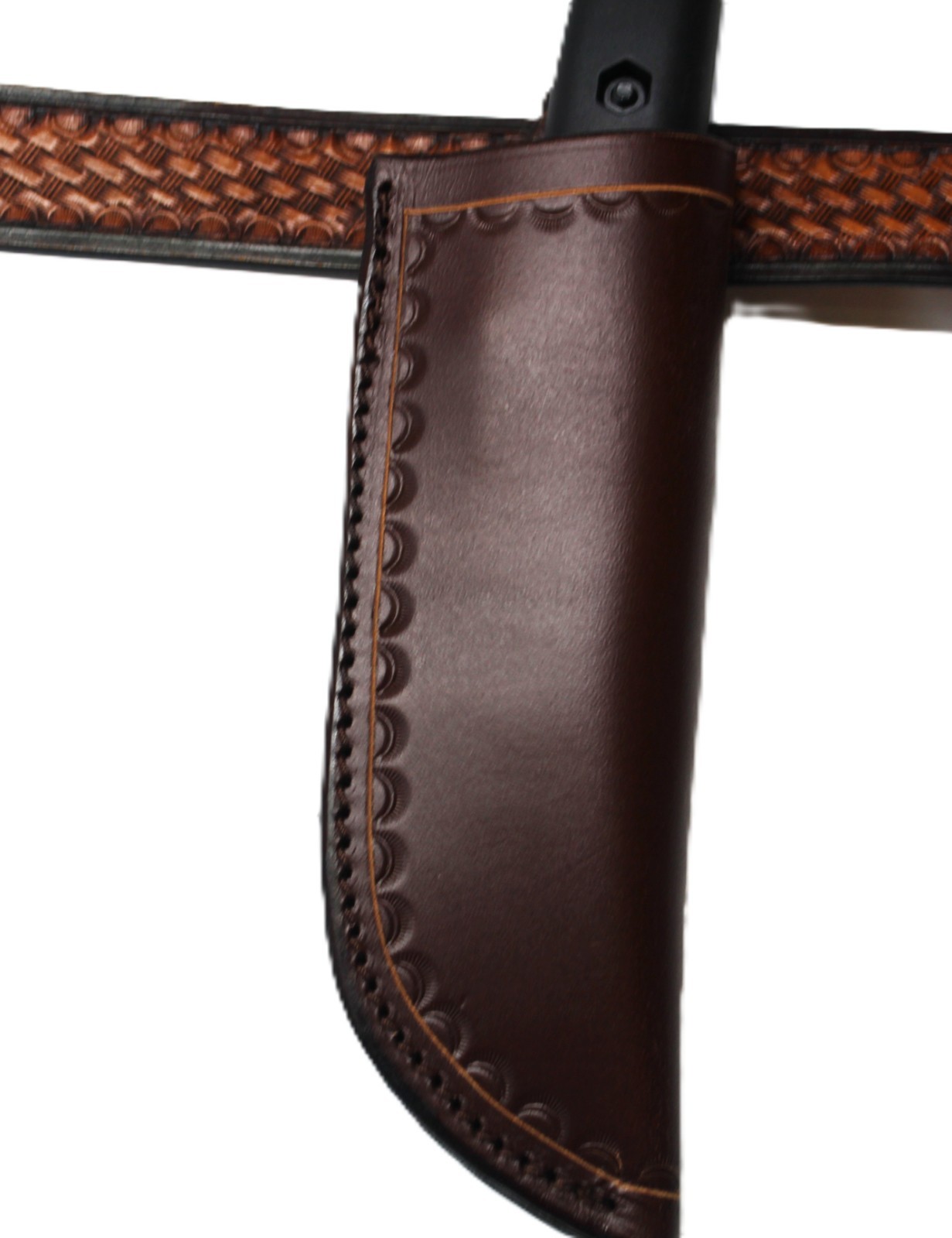 Custom made Leather Knife Sheath Made To Fit A Bk-2 or BK-10 Knife. Sheath Only