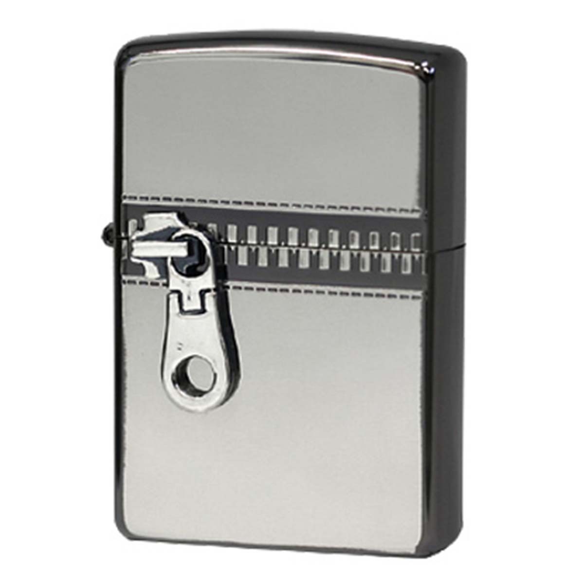 Zippo Zipper Lighter Nickel Double Sided Metal Black Finish Used