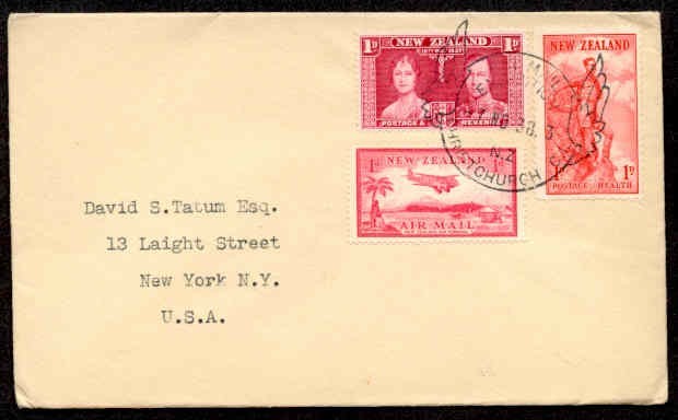 NEW ZEALAND 1938 AIR MAIL EXHIBITION TO USA