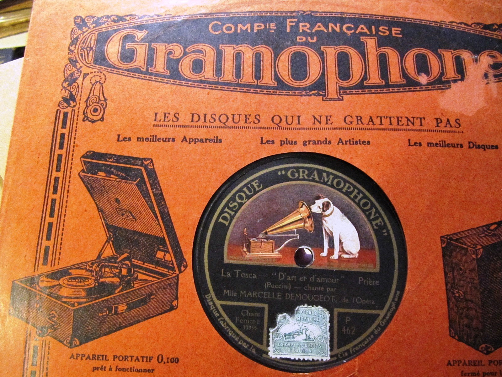 1922 Marcelle DEMOUGEOT TOSCA Vissi d'Arte/ Edouard ROUARD On me dit venal HMV